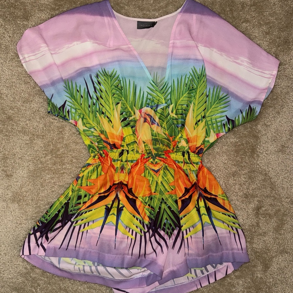 Tropical Print Women's Swim Coverup